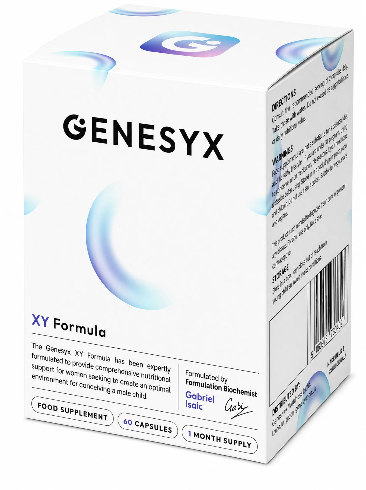 Genesyx XY Formula box, 60 capsules, 1-month supply